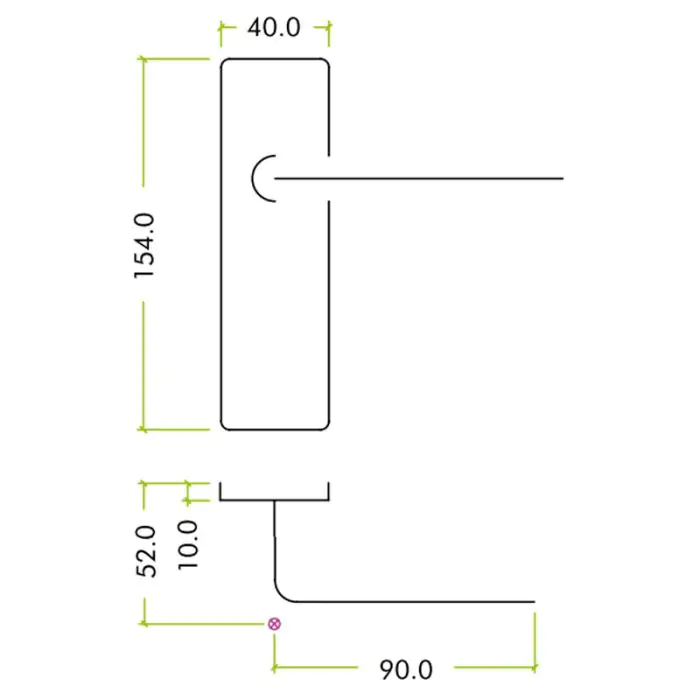 Z403 Bathroom Aluminium Door Handle | HandleStore.com