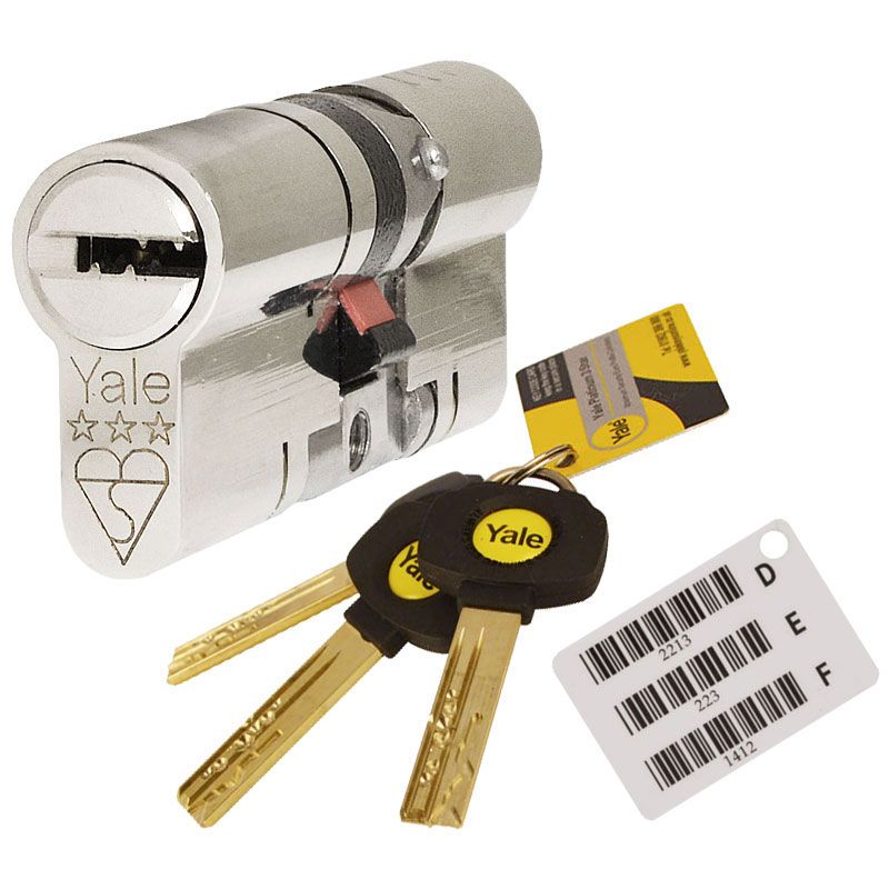 45/45 BS 3 Keys Anti Snap Euro Cylinder Dual Lock High Security UPVC Door Lock 