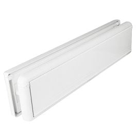 12 inch uPVC Letterbox, matt silver with white surround 12 inch uPVC Letterbox, matt silver with white surround
