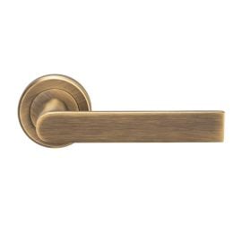 X06 Edge Lever Rose Handle, Antique Brass finish X06 Edge Lever Rose Handle, Antique Brass finish