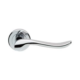 X09 Verdun Lever on Rose Door Handle, Polished Chrome X09 Verdun Lever on Rose Door Handle, Polished Chrome
