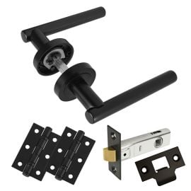 Z14 Black Door Handles T-Bar Lever on Round Rose - Door Pack Z14 Black Door Handles T-Bar Lever on Round Rose - Door Pack