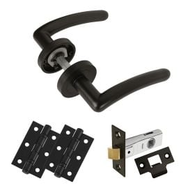 Z16 Curved Lever Rose Door Handle - Black Door Pack Z16 Curved Lever Rose Door Handle - Black Door Pack