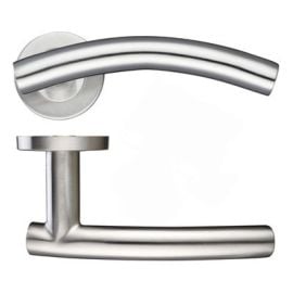 Z74 Arched Lever Rose Door Handle Satin Stainless Steel Z74 Arched Lever Rose Door Handle Satin Stainless Steel