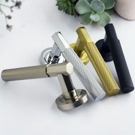 Z751 Hexagon Knurled Lever on Rose Door Handles For Interior Doors Z751 Hexagon Knurled Lever on Rose Door Handles For Interior Doors
