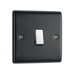 Matt Black LS01 Screw Plate 1 Gang Light Switch Matt Black LS01 Screw Plate 1 Gang Light Switch