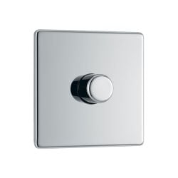 Polished Chrome LS11 Screwless Plate 1 Gang Dimmer Switch Polished Chrome LS11 Screwless Plate 1 Gang Dimmer Switch