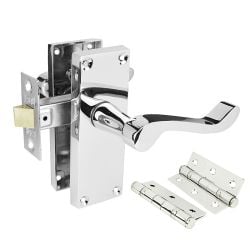 Z06 Polished Chrome Victorian Scroll Door Handle Pack Z06 Polished Chrome Victorian Scroll Door Handle Pack