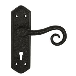 Black Monkey Tail Bathroom Door Handle - HandleStore.com