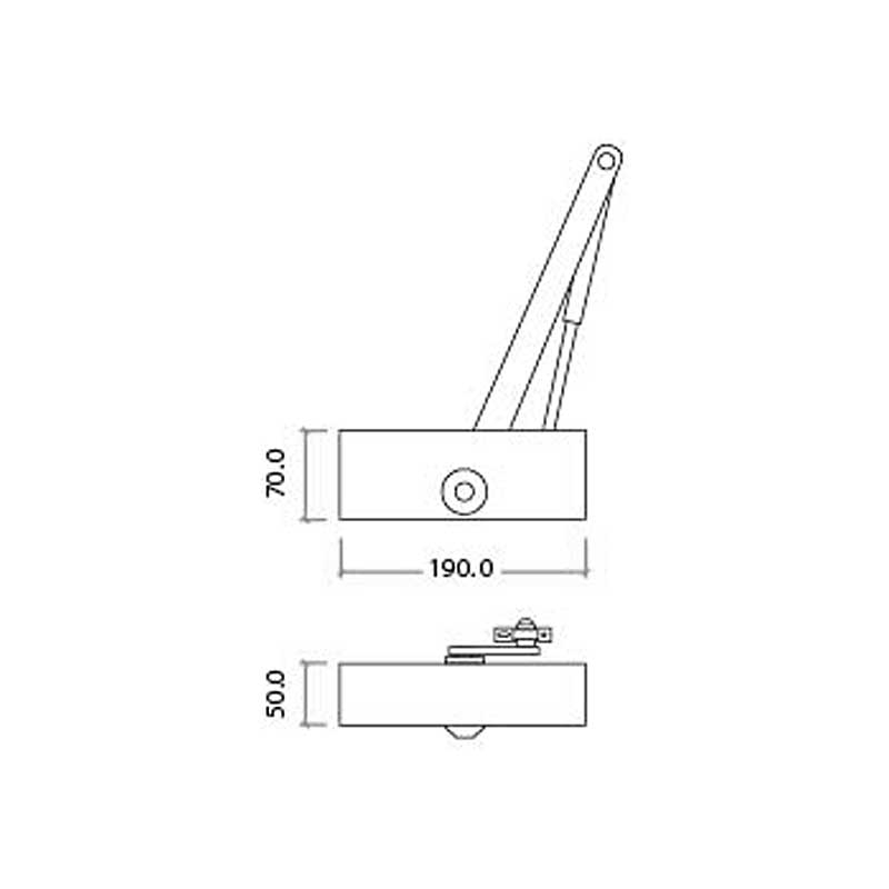 Diagram Image for DC02 Door Closer with Cover