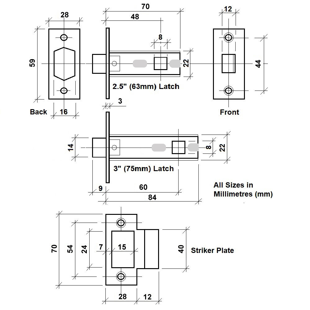 Diagram Image for Z16 Curved Lever Rose Door Handle - Black Door Pack