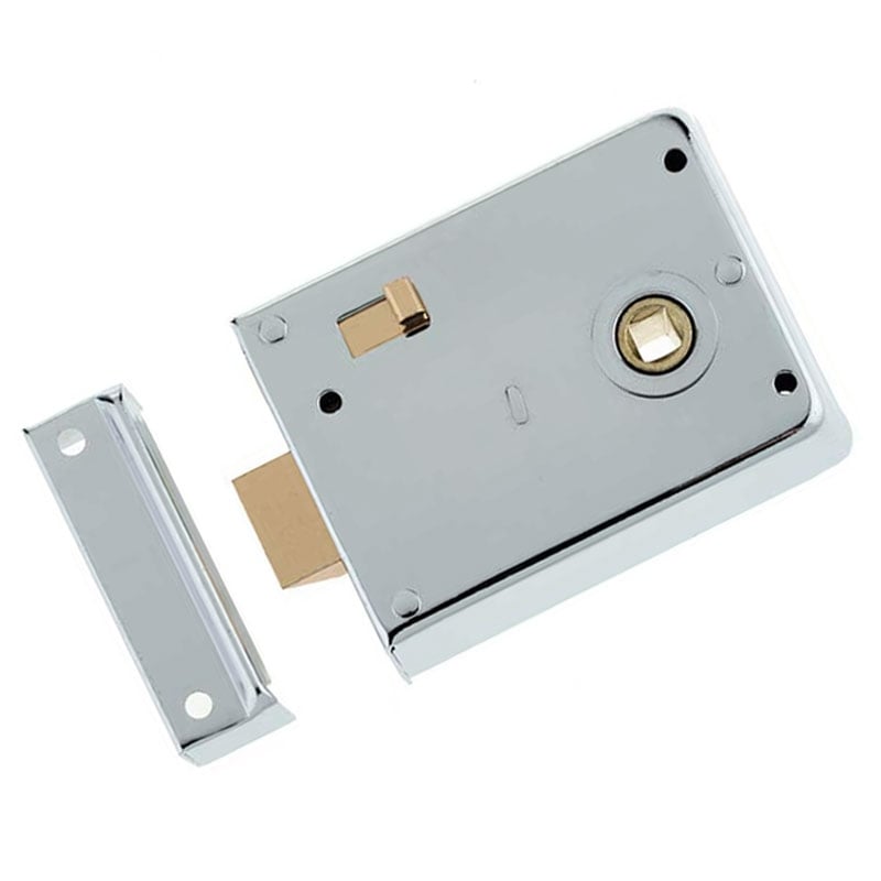 Carlisle Brass Dl28 Rim Latch With Snib, Polished Chrome