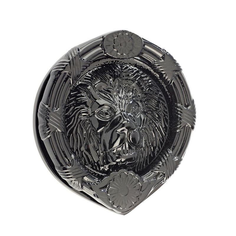 Mila Black Heavy Lions Head Door Knocker In