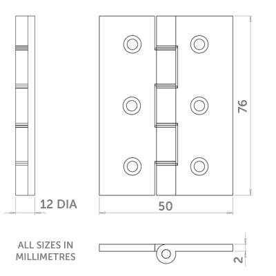 Diagram Image for H12 Grade 7 Door Hinge 