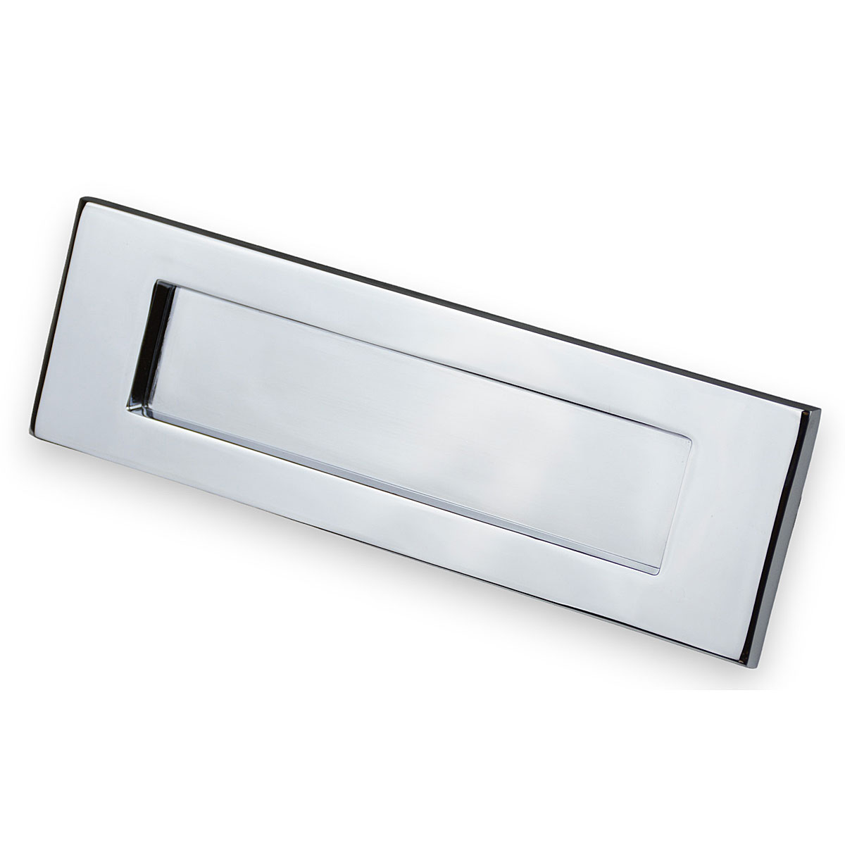 M Marcus Victorian Letter Plate, Polished Chrome, Sprung, 250Mm X 76Mm