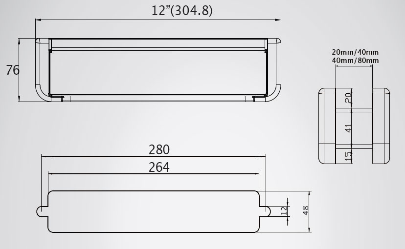 Diagram Image for LB8 12 Inch Deluxe uPVC Letter plate