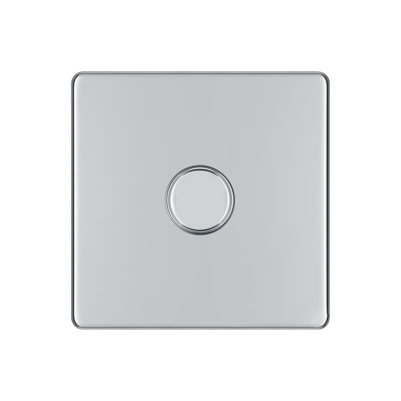 BG FPC81 Screwless Flatplate 1 Gang 2 Way Single Dimmer  Switch Polished Chrome - Image 3