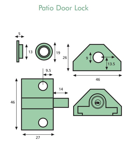 Diagram Image for P15 Patio Door Lock