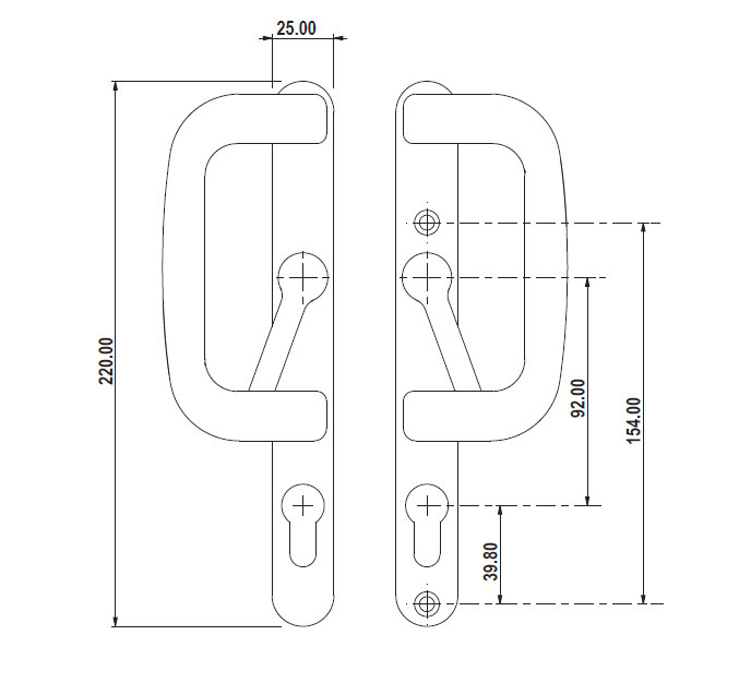 Diagram Image for P21 92PZ Patio Door Locking Handle