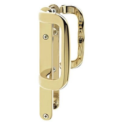 Brass Polished Patio Door Handles-P22 Non Locking Patio Handle---