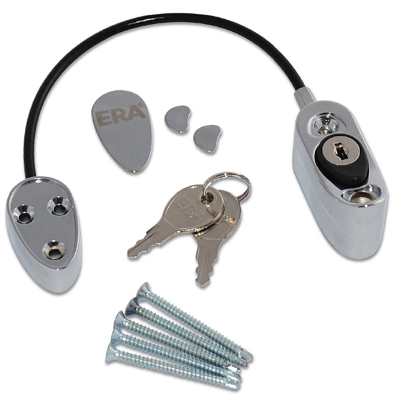 Era Child Safety Cable Cord Upvc Locking Window Restrictor In Chrome