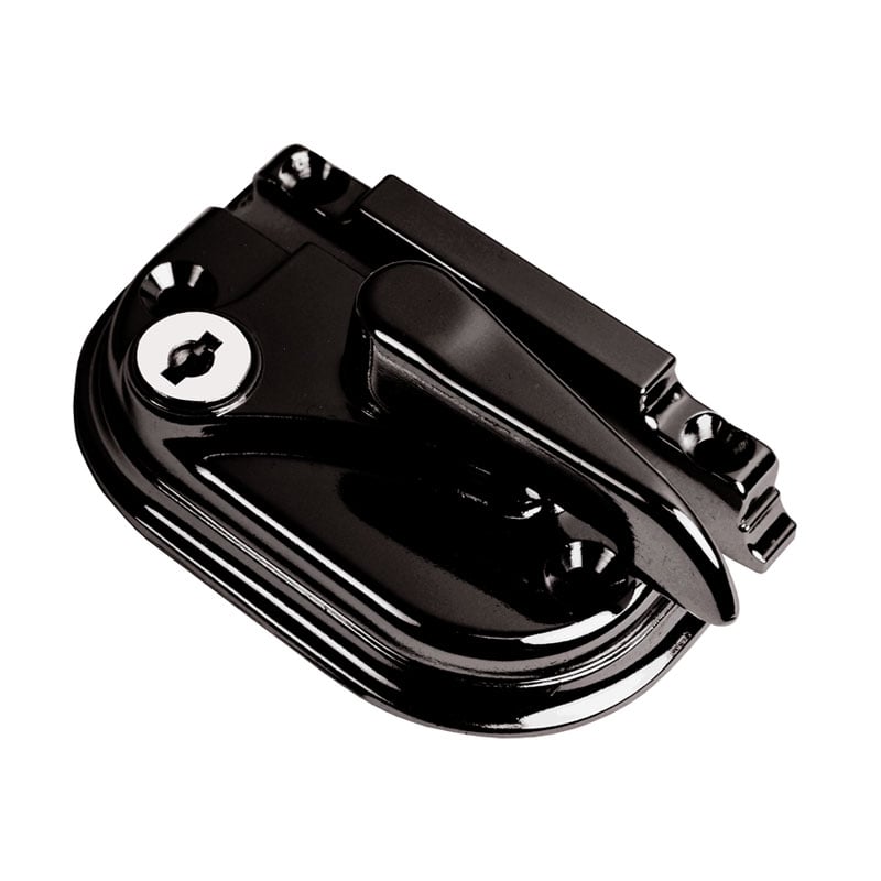Era Black Sw18 Locking Sash Window Cam Lock With Narrow Keep - Semi Gloss