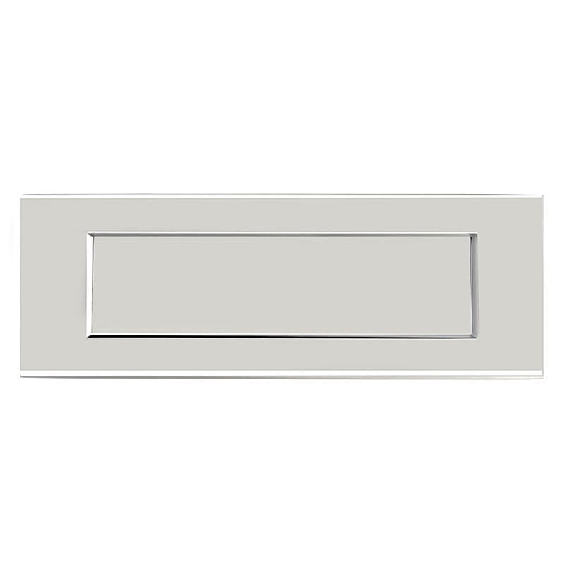 Frelan Victorian Letter Plate, Polished Chrome, Sprung, 355Mm X 115Mm