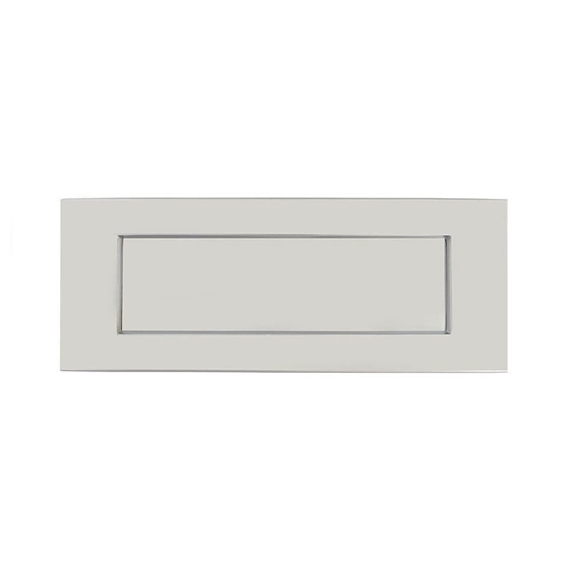 M Marcus Victorian Letter Plate, Satin Chrome, Sprung, 250Mm X 100Mm