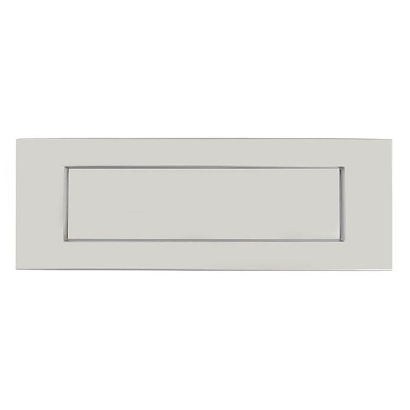 Frelan Victorian Letter Plate, Satin Chrome, Sprung, 355Mm X 115Mm