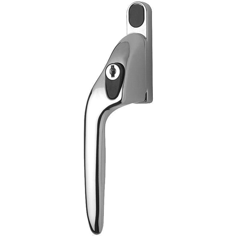 W09 Securistyle Left Hand Espag Casement Window Handles, chrome, 40mm