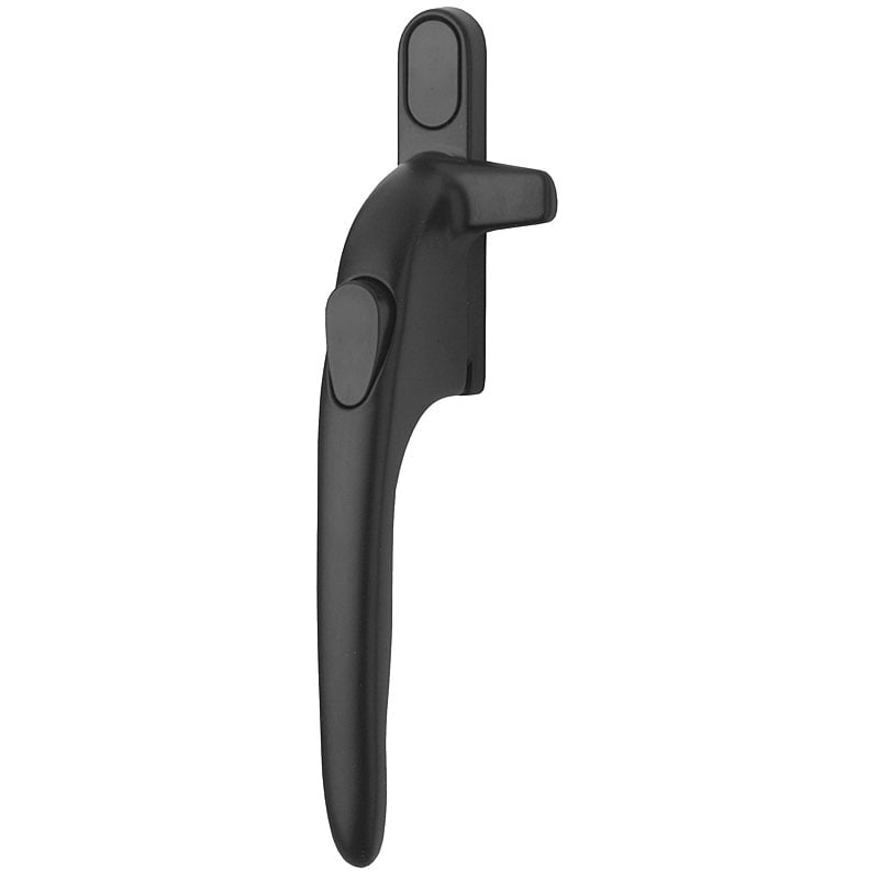 W18 Non Lock Cockspur Aluminium Window Latches, Left Hand, Black, 9mm