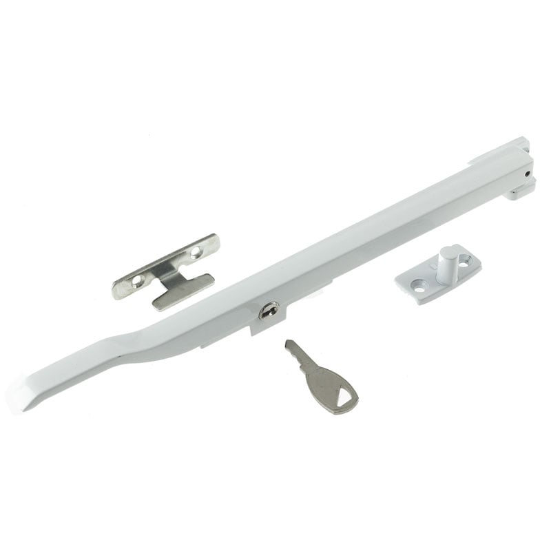 Frelan White W54 Locking Casement Stays, 10 Inch Replacement Window Arm,