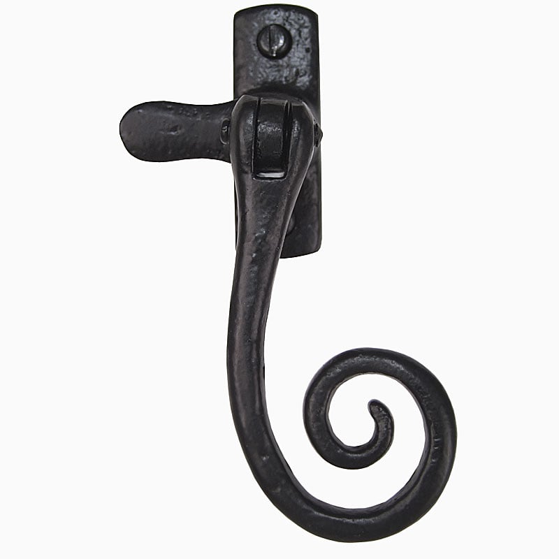 Frelan Black W57 Monkey Tail Window Handle, Tudor Antique Mortice