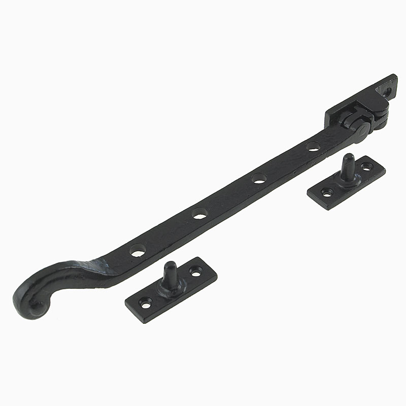 Frelan Black W60 Plume Period Window Stay, Tudor Antique, 8 Inch Period Stay