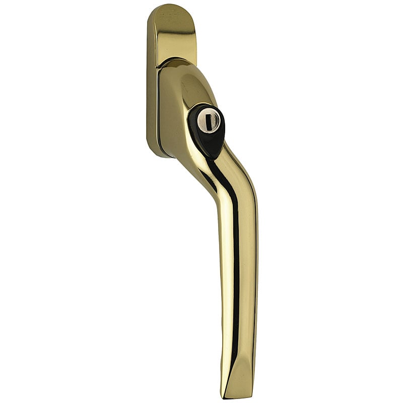 W61 uPVC Replacement Window Handles, Right, Brass, 25mm, Mila Prolinea