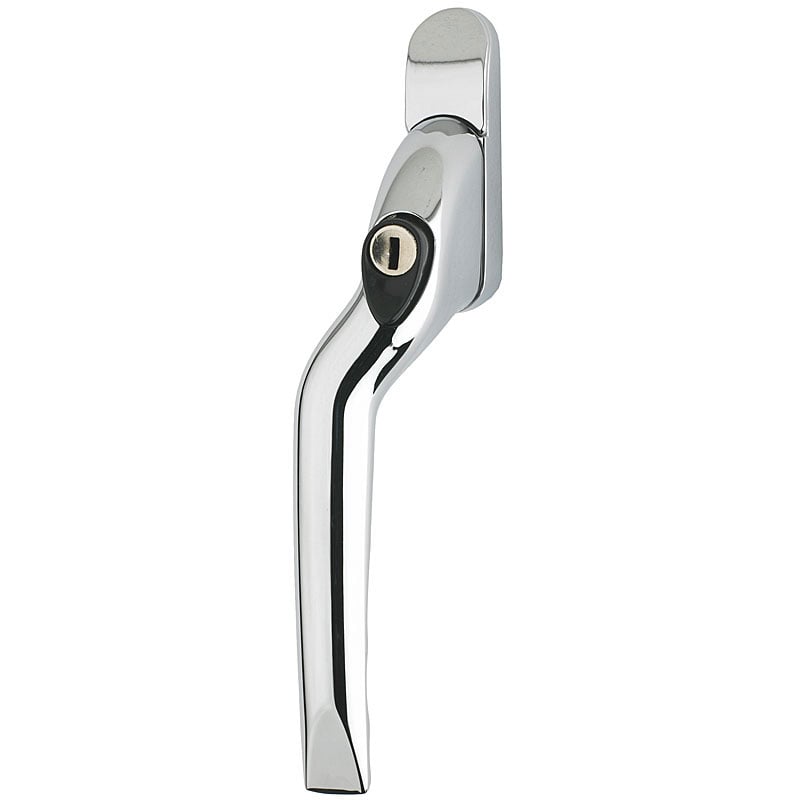 W61 uPVC Window Handles, Left Cranked, Chrome, 55mm, Anglian