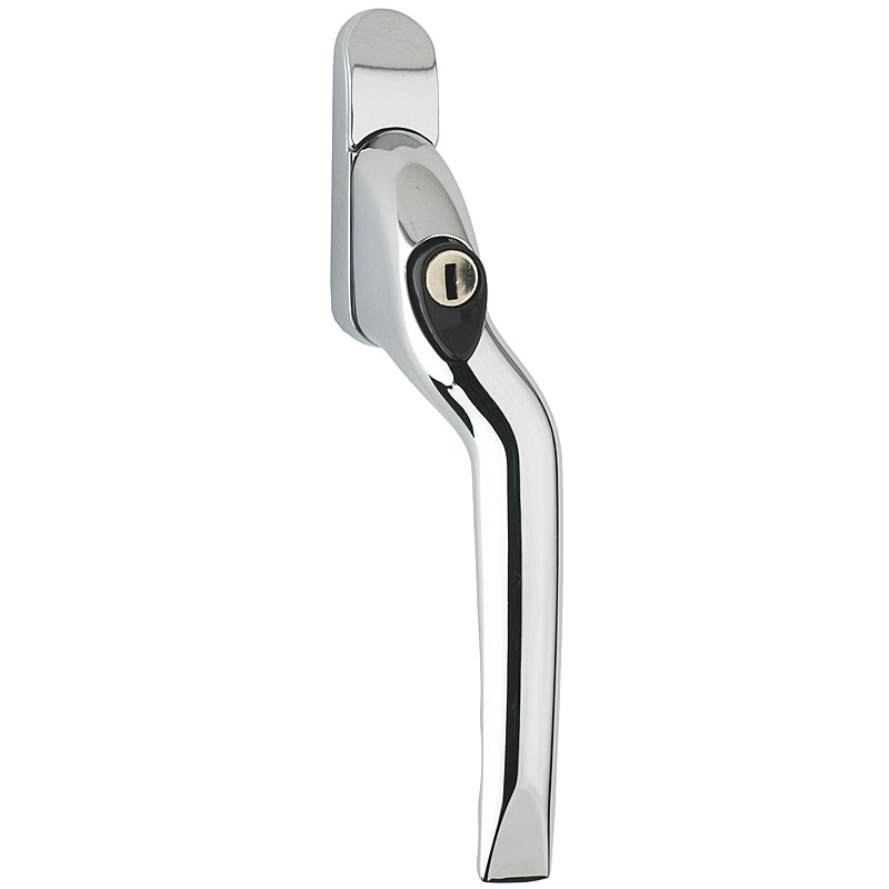 W61 uPVC Window Handles, Right Cranked, Chrome, 55mm, Anglian