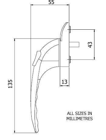 Diagram Image for W65 Locking Espag Window Handle