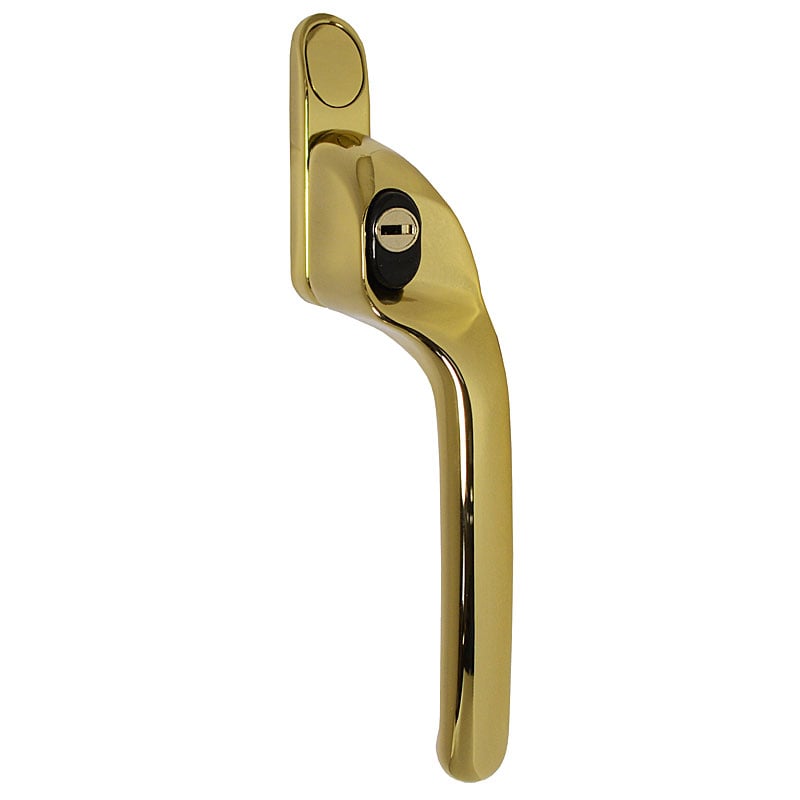 Fab & Fix W86 Cranked Upvc Window Handles, Right, Brass, 35Mm, Connoisseur