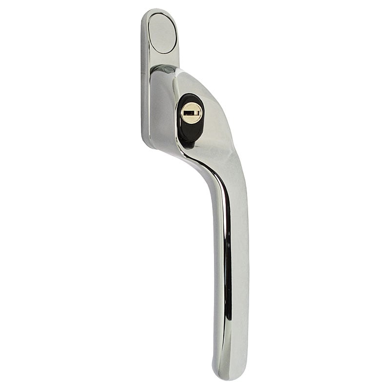 Fab & Fix W86 Cranked Upvc Window Handles, Right, Chrome, 40Mm, Connoisseur