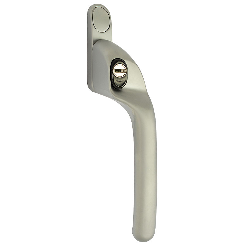 Fab & Fix Silver W86 Cranked Upvc Window Handles, Right, 40Mm, Connoisseur