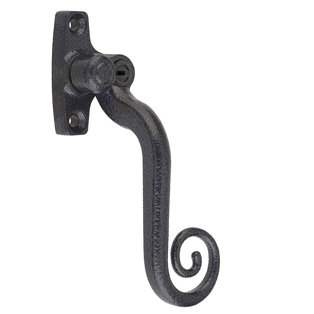 Era Black W90 Monkey Tail Locking Upvc Window Handles, Right, 40Mm