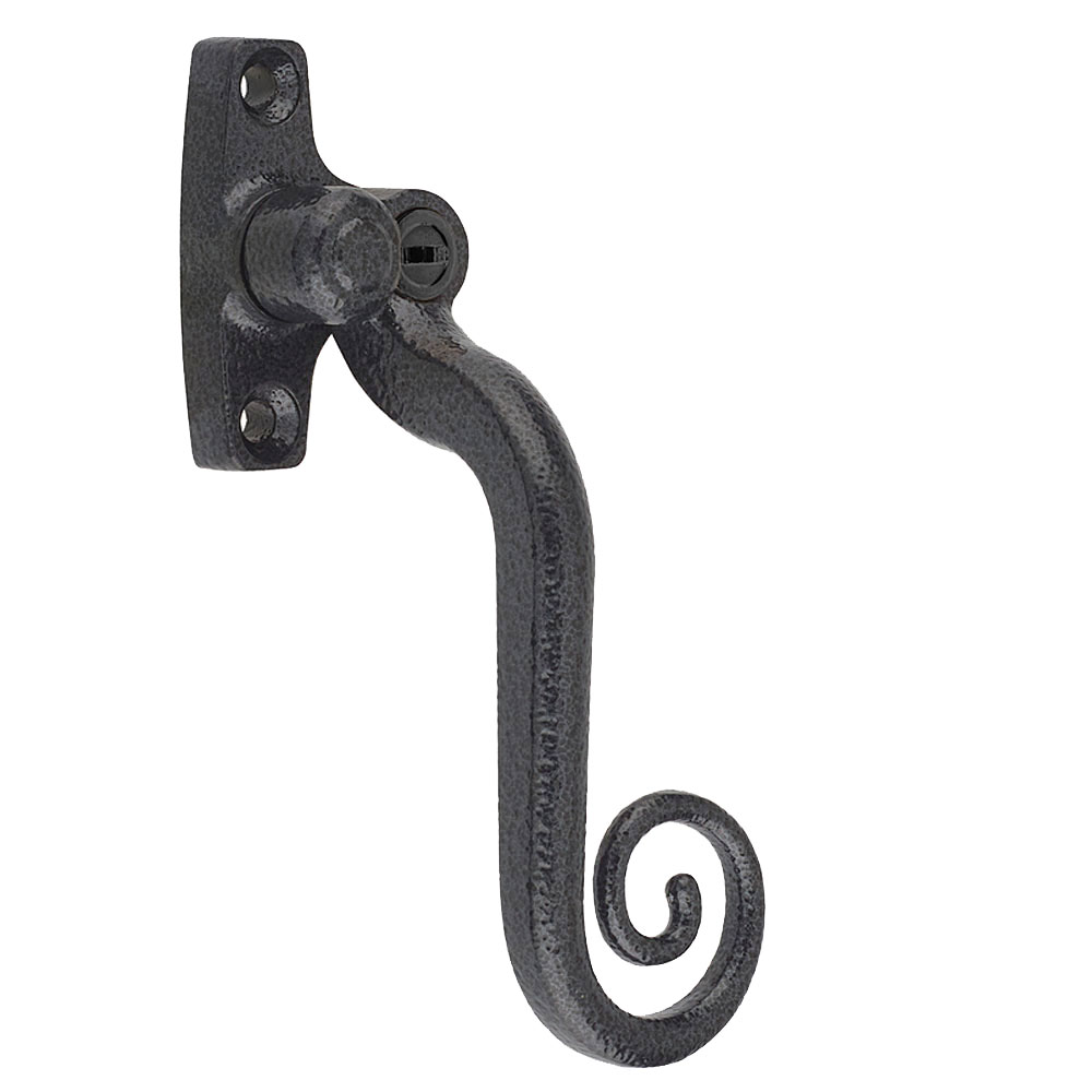 Era Black W90 Monkey Tail Locking Upvc Window Handles, Right, 30Mm