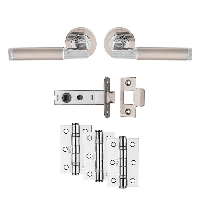 Carlisle Brass Xd01 Belas Latch Door Pack, Satin Nickel/Polished Chrome