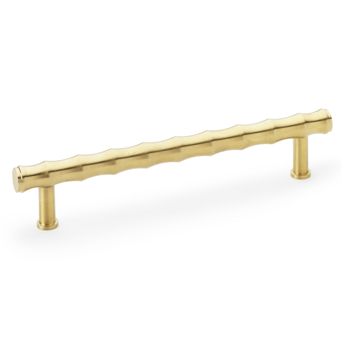 Carlisle Brass Crispin Bamboo T-Bar Cupboard Pull Handle, Satin Brass, 128Mm