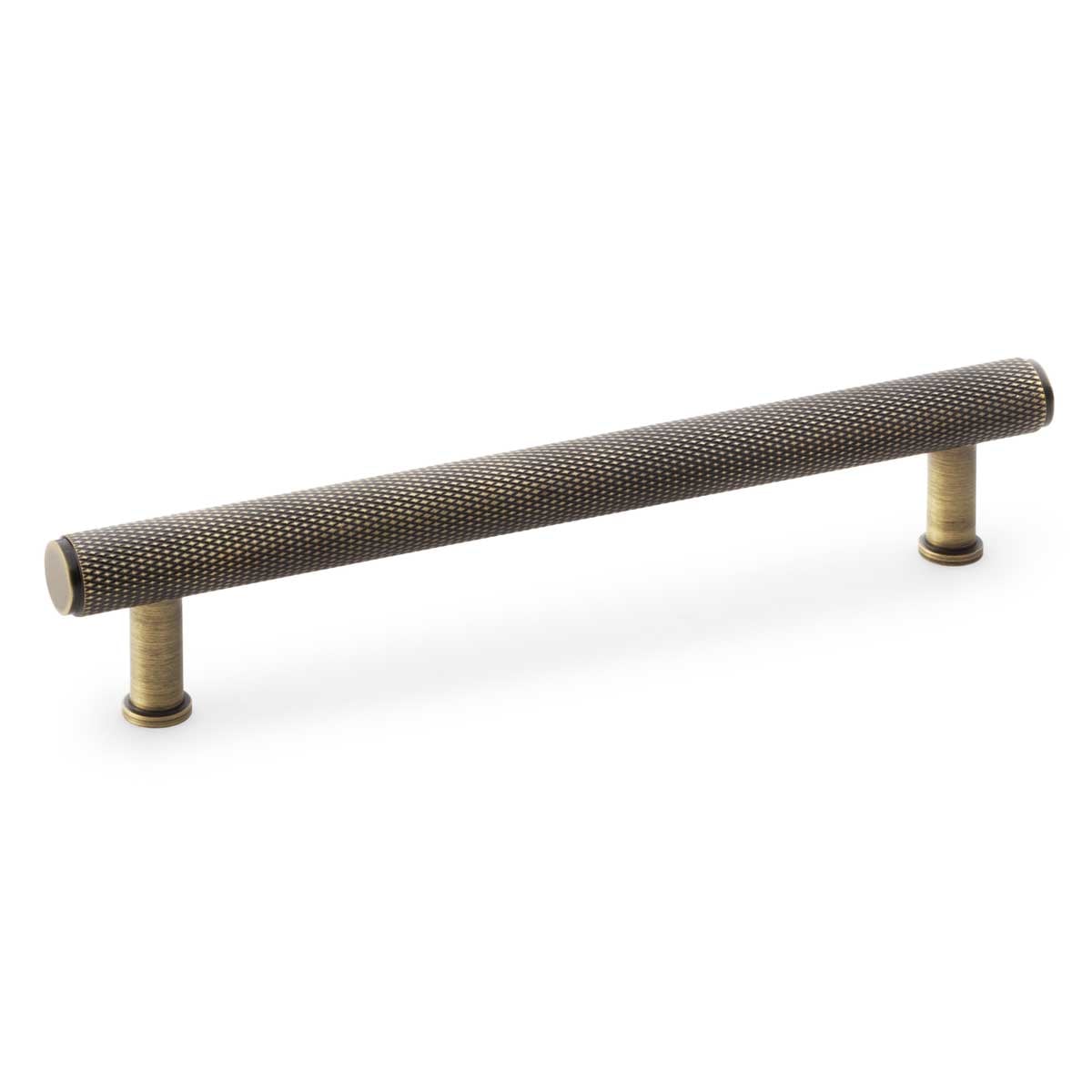 Carlisle Brass Solid Brass Crispin Knurled T-Bar Cupboard Pull Handle In Antique Brass, 160Mm