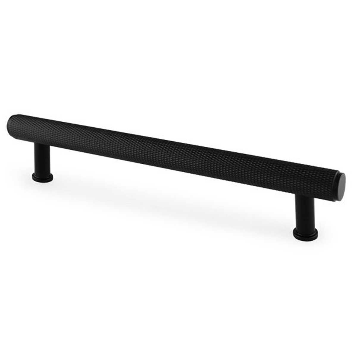 Carlisle Brass Black Solid Brass Crispin Knurled T-Bar Cupboard Pull Handle In 224Mm.