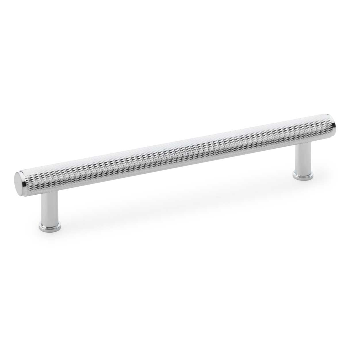 Carlisle Brass Solid Brass Crispin Knurled T-Bar Cupboard Pull Handle In Chrome 128Mm.