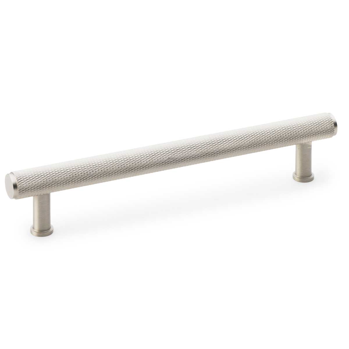 Carlisle Brass Solid Brass Crispin Knurled T-Bar Cupboard Pull Handle In Satin Nickel 224Mm.