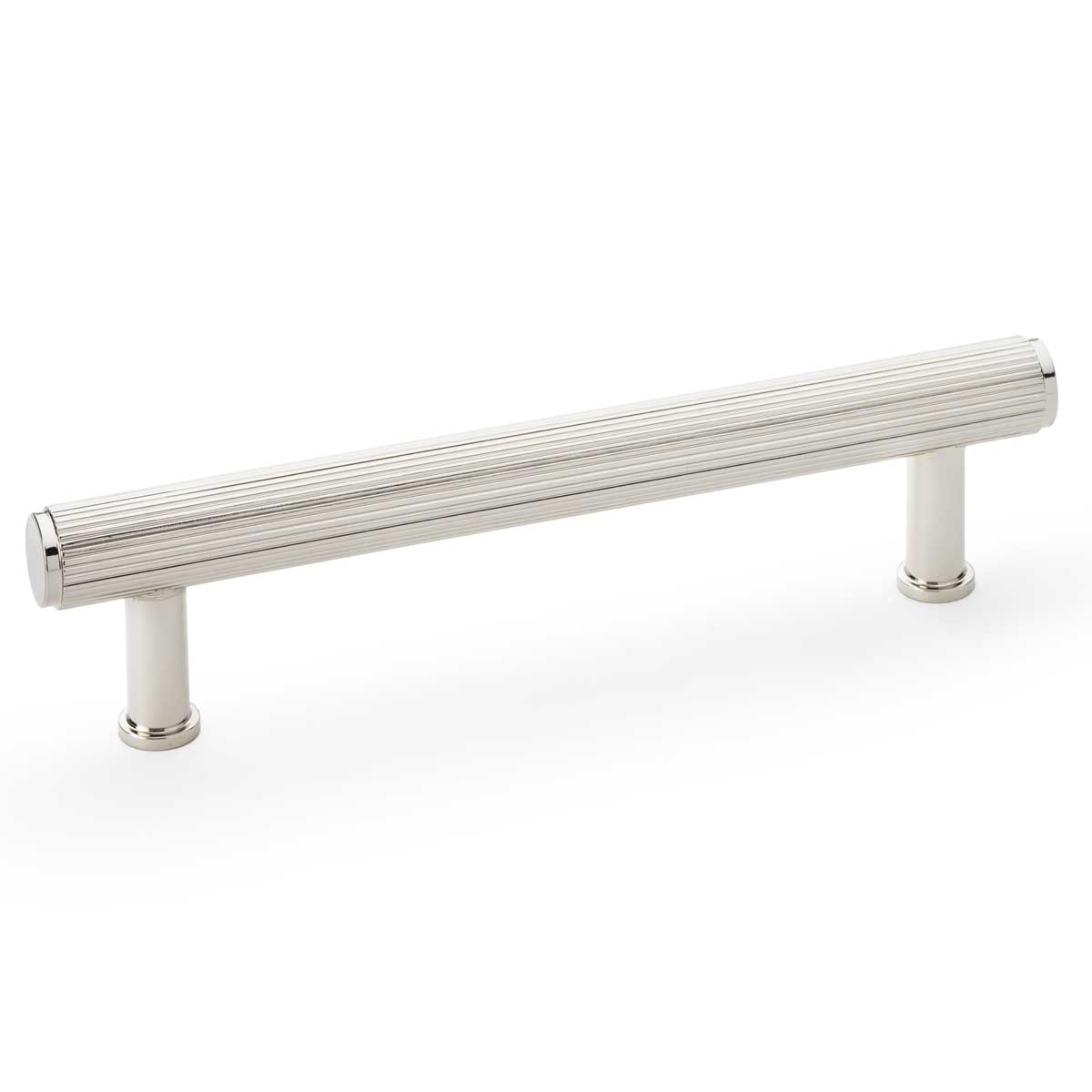Carlisle Brass Crispin Reeded T-Bar Solid Brass Pull Handle, Polished Nickel, 160Mm